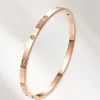 Bestseller transfronteiriço europeu e americano: Pulseira de aço titânio com dez diamantes, banhada a ouro 18k, não desbota, design de luxo leve