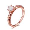 Anillo Aier Mosha diseño creativo europeo y americano oro rosa seis garras 6mm redondo ópalo blanco anillo exquisito
