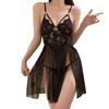 Marca Guiruo Ropa Interior Sexual Deseo Puro Perspectiva Calada Encaje Sexy Doble Abertura Camisón Traje para Mujer 4492