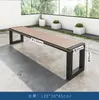 Mesas y Sillas de Madera Plástica para Exterior Patio Balcón Madera Plástica Mesas y Sillas de Ocio Malla para Exterior Jardín Patio Mesas y Sillas para Exterior