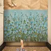 Felpudo de entrada de forma irregular con estampado floral rústico, felpudo de bucle de seda cortable, felpudo para entrada que quita el polvo y antideslizante