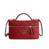 Bolsa Caja de Maquillaje Vintage, Bolsa Pequeña con Acabado Texturizado, Cadena Acolchada Estilo Chanel, Bolso de Hombro y Cruzado de Lujo Ligero para Mujer