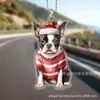 Colgante plano acrílico para perro de Navidad nuevo transfronterizo decoración de árbol de Navidad árbol decoración del hogar adornos planos
