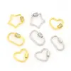 Cierre de Tornillo Geométrico de Cobre Chapado en Oro de 18 Quilates Microincrustado con Diamante Collar Cierre Conector de Cadena DIY Cierre de Extremo para Joyería