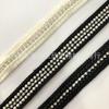 Cadena de cuentas de cadena de perforación inferior en blanco y negro de 2,3 cm Cadena de encaje Hebilla de uña Encaje Tejido de encaje Estilo pequeño y fragante DIY