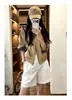 Shorts rectos de lino estilo "old money" para mujer, shorts casuales de pierna ancha de algodón-lino finos de verano, pantalones de longitud media