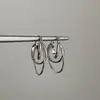 Pendientes Metálicos Brillantes Entrelazados de Doble Aro de Alta Gama, Pendientes Femeninos, Únicos, Exquisitos, Modernos y Tendencia