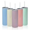 Taza Recta de Macarrón Colorida Exclusiva Transfronteriza de 20 oz, Taza de Agua para Coche de Acero Inoxidable 304 con Vacío, Aislada y que Mantiene el Frío