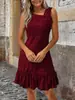 Vestido de Verano Elegante sin Mangas Transfronterizo Nueva Moda 2026 Europeo y Americano Color Sólido Talla Grande para Mujer