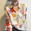 Camisa de Moda Retro Estampada con Cuello para Mujer Primavera/Verano 2026 Nueva Camisa Fina Protectora del Sol para Mujer Moderna