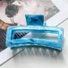 Presilha de Garra Quadrada Vazada com Padrão de Mármore Ps para Mulheres, Presilha de Cabelo Simples para a Nuca, Acessório de Cabelo de Luxo para Mulheres, Presilha Tubarão para Penteado