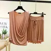 Conjunto de Chaleco Delgado de Modal de Verano y Shorts para Mujer, Conjunto Casual de Dos Piezas Suelto sin Mangas que se Puede Usar Afuera