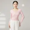 Ropa de Práctica de Danza Tops para Mujer con Tirantes, Mangas Largas, Danza Clásica, Ballet, Ropa de Entrenamiento Corporal Moderno para Adultos