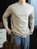 Camisa de manga larga para hombre de algodón mercerizado con amina líquida y tacto de nube, 270g, nuevo estilo primavera y otoño 2026, camisa básica de alta gama para hombre
