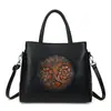 Bolso Nuevo Retro Artístico Estilo Chino para Mujer con Colores Contrastantes y Diseño en Relieve, Adecuado para Llevar en la Mano, al Hombro y Cruzado, Gran Capacidad, Exclusivamente para Ventas Transfronterizas
