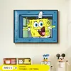 Pintura Decorativa para Caja de Medidor Eléctrico de Bob Esponja, Caja de Distribución de Energía Fuerte y Débil de Dibujos Animados sin Taladro, Pintura Colgante Minimalista Moderna para Cubrir la Caja del Sala de Estar