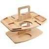 Estante de Vino de Madera Mesa de Picnic al Aire Libre Estante de Vino Portátil Desmontable Mesa de Frutas Estante para Copas de Vino Almacenamiento de Alimentos Multicapa