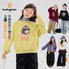 Moletom Pudding Haru Coleção Primavera Estampa de Desenho Animado para Meninas Infantil 2026 Primavera Novo Gola Redonda Versátil Top Pulôver