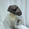 Boina de Cuero PU Nube Estilo Coreano Moda Mujer Edición Grande Elegante Todas las Combinaciones Gorra Octagonal Favorecedora Cara Gorra Calabaza Pequeña de Pintor