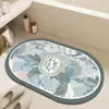 Alfombrilla de Piso Simple con Diseño Floral de Tierra de Diatomeas, Alfombrilla Simple para Entrada de Baño, Alfombrilla de Pie Antideslizante Resistente al Desgaste, Alfombrilla de Piso para Baño Absorbente de Agua de Secado Rápido
