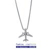 Nova corrente de pescoço com pingente de avião simples versátil aço titânio personalidade hip hop masculino e feminino aço inoxidável corrente de suéter atacado