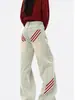 Jeans de Pierna Ancha con Parches Rayados Estilo Americano para Hombre, Nueva Marca de Tendencia de Primavera, Pantalones Rectos de Pierna Ancha Sueltos Lavados Vintage