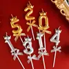 Figuras de Corona de Celebridad Cibernética con Lazo 0-9 Velas para Insertar Decoración de Pastel de Cumpleaños Mesa de Postres de Año Viejo Fiesta Disfraces