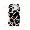 Funda de Teléfono Estilo Coreano Ins con Bloques de Color y Estampado de Vaca para Apple 18Pro, Funda de Película de Onda Grande, Cubierta de Teléfono Brillante de Doble Capa