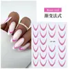 Pegatinas de Manicura Sencillas Nuevas con Degradado Francés Impermeables de Color Puro Adhesivos de Manicura Pegatinas Auxiliares para Uñas DIY Ins