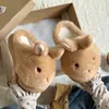 Pantufas de Algodão de Coelho Fofo para Mulheres, Novo Estilo Outono/Inverno 2026, Aquecimento para Casa Interno/Externo, Pantufas de Pelo Pós-Parto, Macias e Fofas