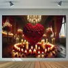 Tela de Fondo Transfronteriza Nueva para el Día de San Valentín 2026 para Decoración de Citas de Parejas, Tela Colgante para Habitación y Arreglo Exterior, Tela Colgante para Banner