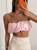 2026 Verano Amazon Sexy Chica Caliente Camisola Moda Femenina Satén Top Corto Ultra Corto Comercio Exterior Ropa de Mujer
