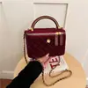 Bolso de caja pequeño estilo Chanel con rombos bordado en hilo moderno versátil cadena pequeño cuadrado nicho alta gama casual bolso de mano de un solo hombro