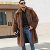 CI Cross-Border T079 Casaco Masculino de Outono e Inverno Europeu e Americano de Pele Sintética, Casaco de Pele Sintética de Raposa, Casaco Quente e à Prova de Frio