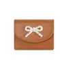 Laço~ Nova Bolsa Feminina Estilo Coreano Ins, Porta-Cartões, Exquisita, Prática, Simples, Cor Sólida, Compacta, Porta-Moedas Portátil