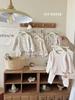 Ropa de Casa de Doble Capa de Seda y Lana para Niños Otoño e Invierno Conjunto de Ropa Interior Térmica Engrosada Ropa y Pantalones de Otoño para Niños y Niñas
