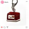 Chaveiro Pingente Acrílico Transparente de Camada Dupla Rilakkuma Pequeno Jogo do Feijão Vermelho Mercadoria Mochila Acrílica Presente