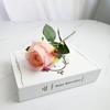Flor Artificial con Textura Realista, Bordes Enrollados Hidratantes, Decoración de Capullo de Rosa Único, Flor de Seda, Alta Simulación