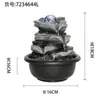 Pequeña Pared de Cortina de Agua de Escritorio para Sala de Estar, Rocalla que Atrae la Fortuna, Fuente de Agua Corriente, Adorno Circulante, Regalo con Rueda de Bola para Mueble de TV