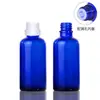Frasco de Vidro Azul para Óleo Essencial de 10 20 30 50ml com Tampa Plástica Preta Tampa de Baquelite Cabeça Grande Cabeça Pequena Tampa Antifurto
