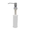 Dispensador de jabón para fregadero de cocina, detergente, prensa manual, botella de jabón, acero inoxidable 304, dispensador de jabón para fregadero de plata