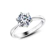 Anillo de Zirconia Corona Clásica de Seis Garras para Mujer, Apertura Ajustable, Anillo de Diamante de Simulación, Tono Vibrante, Mano Rápida, Transmisión en Vivo, Venta Caliente