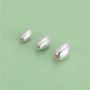 Plata de Ley S925 Cuentas Lisas de Oliva, Cuentas de Arroz, Cuentas Sueltas, Cuentas Espaciadoras, Accesorios Pequeños de Plata de Ley, Pulsera de Cuentas Hecha a Mano para Bricolaje, Se Vende por Gramo