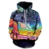 Moletom com Capuz Cruzado Primavera e Outono Pintura Graffiti Impressão 3D Camada de Ar Pulôver Unissex Roupa Esportiva Casual