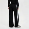 Conjunto deportivo casual transfronterizo para mujer, nuevo estilo otoño e invierno, conjunto de dos piezas con chaqueta de fitness de manga larga y pantalones rectos holgados que estilizan.