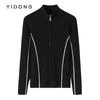 Cárdigan de punto de cachemira pura con cuello alto y bloques de colores simples para mujer, suéter coreano informal holgado con cordón ajustable, nuevo estilo