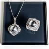 Nova Imitação Tahiti Pérola Pingente Colar Elegante High-end Anel Francês Retro Moda Brincos Femininos Set
