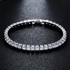 Pulseira de Zircônia Cravejada com Microesferas de Cobre Mais Vendida da Amazon, Joias de Moda de Alta Qualidade, Pulseira Tennis Quadrada 4X4 Atacado