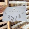 S925 Prata Agulha Cobra Em Forma De Pérola Conjunto De Três Peças Brincos Design Sense Pequeno Celebrante Da Internet Combinação Terno Brincos Brincos