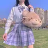 2024 nueva colección japonesa uniforme JK falda a cuadros traje de manga corta para mujer falda plisada uniforme escolar jk para estudiante venta al por mayor generación
